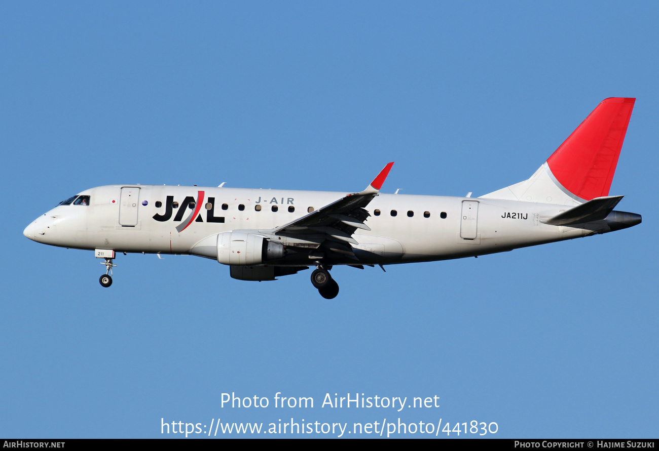 Aircraft Photo of JA211J | Embraer 170STD (ERJ-170-100STD) | Japan Airlines - JAL | AirHistory.net #441830