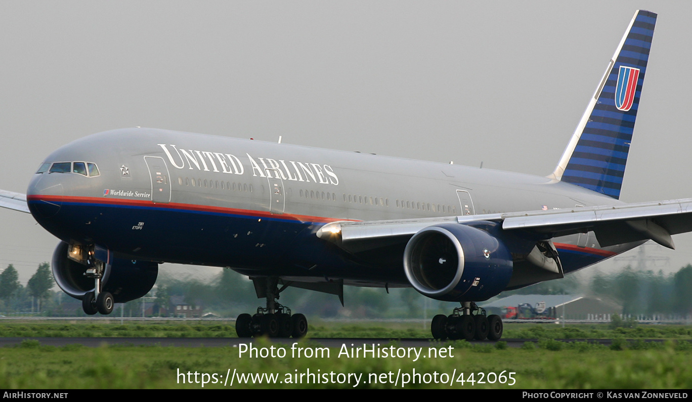 Aircraft Photo of N781UA | Boeing 777-222 | United Airlines | AirHistory.net #442065