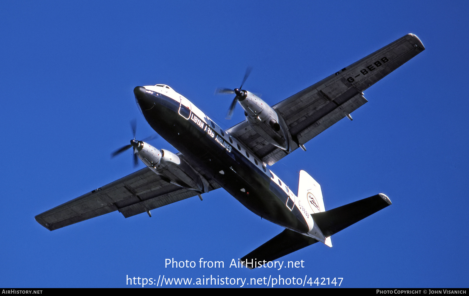 Aircraft Photo of G-BEBB | Handley Page HPR-7 Herald 214 | Libyan Arab Airlines | AirHistory.net #442147