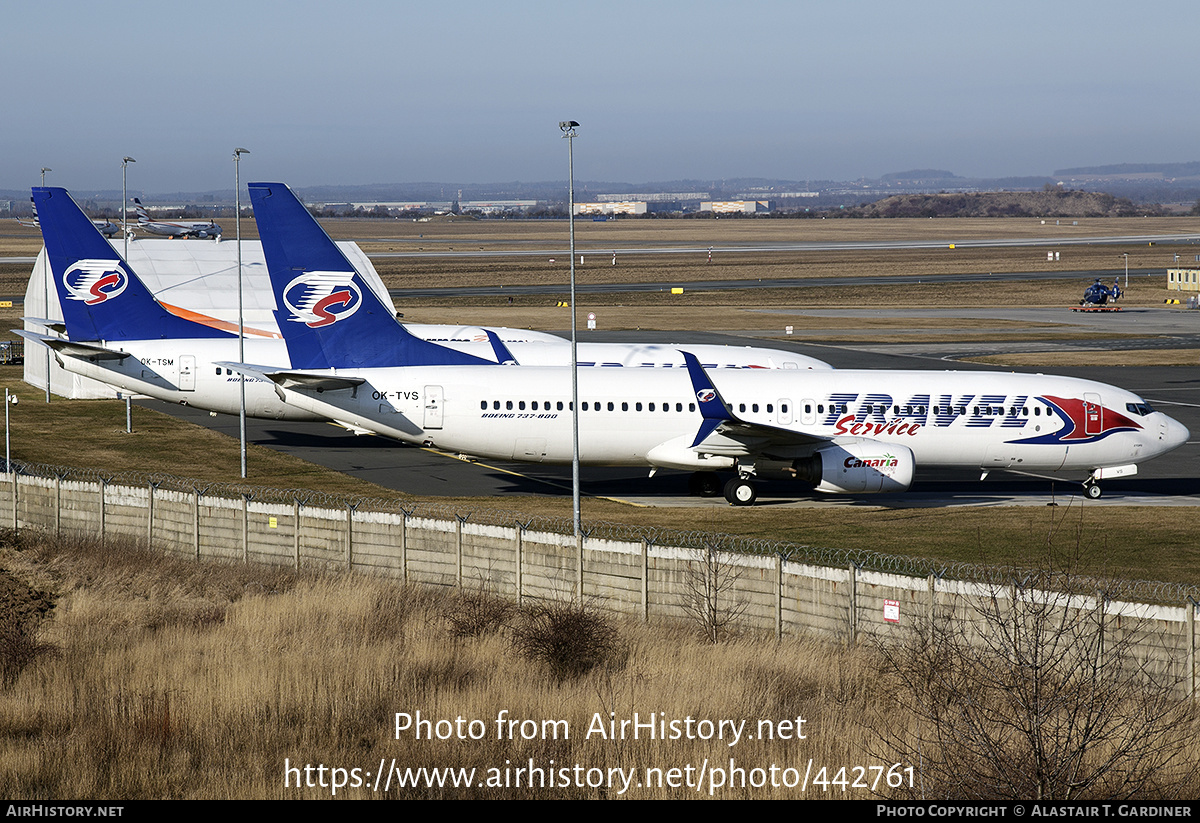 Aircraft Photo of OK-TVS | Boeing 737-86N | Travel Service | AirHistory.net #442761