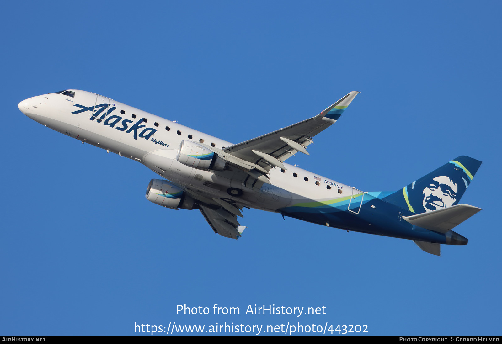 Aircraft Photo of N193SY | Embraer 175LR (ERJ-170-200LR) | Alaska Airlines | AirHistory.net #443202