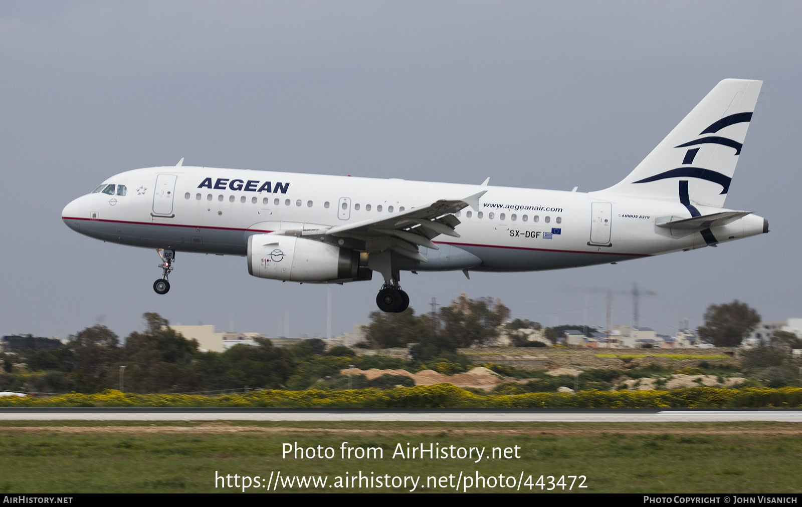 Aircraft Photo of SX-DGF | Airbus A319-132 | Aegean Airlines | AirHistory.net #443472