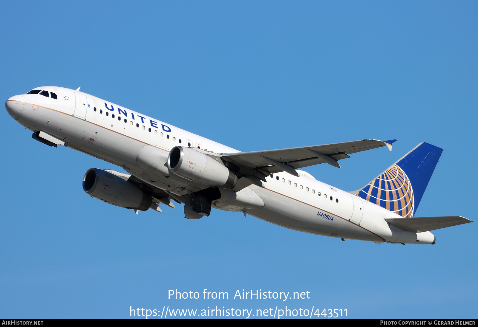 Aircraft Photo of N405UA | Airbus A320-232 | United Airlines | AirHistory.net #443511