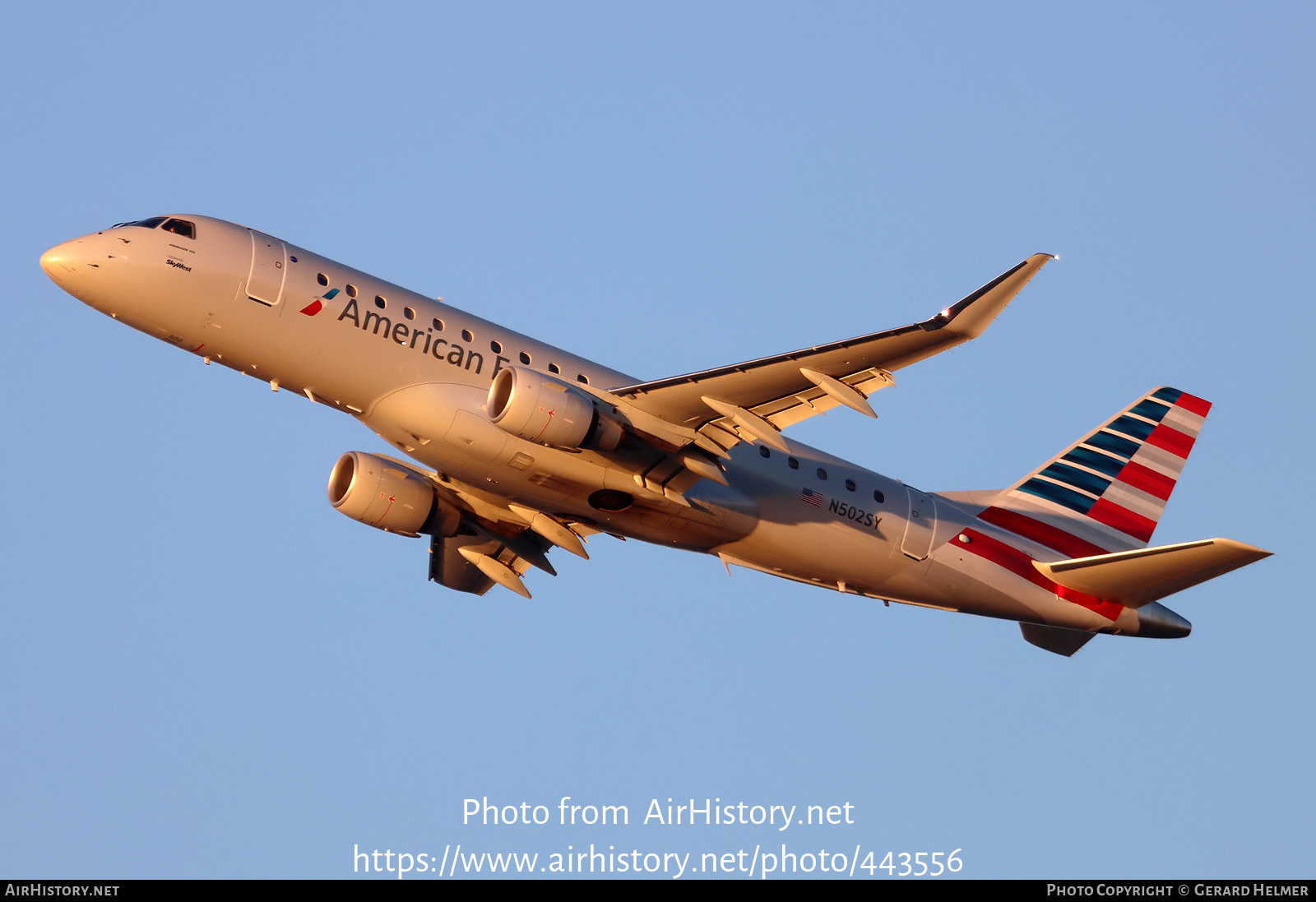 Aircraft Photo of N502SY | Embraer 175LR (ERJ-170-200LR) | American Eagle | AirHistory.net #443556