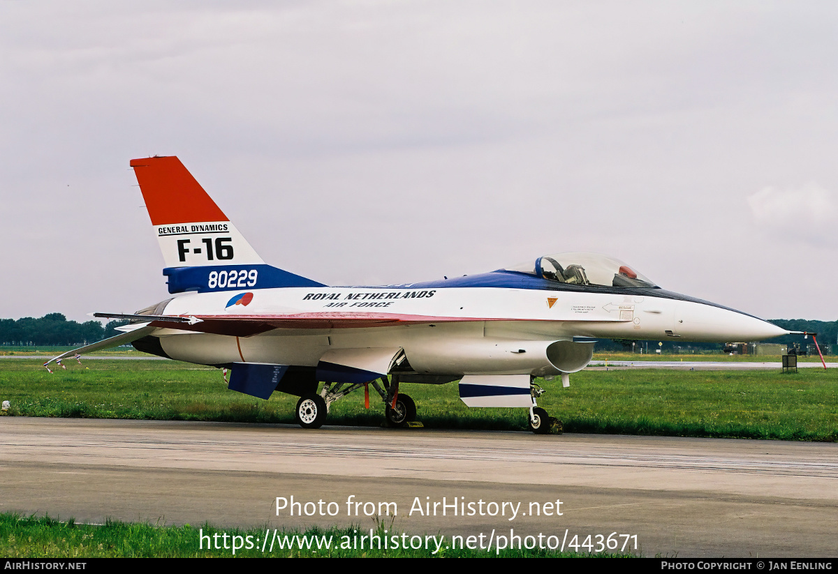 Aircraft Photo of J-229 / 80229 | General Dynamics F-16A Fighting Falcon | Netherlands - Air Force | AirHistory.net #443671