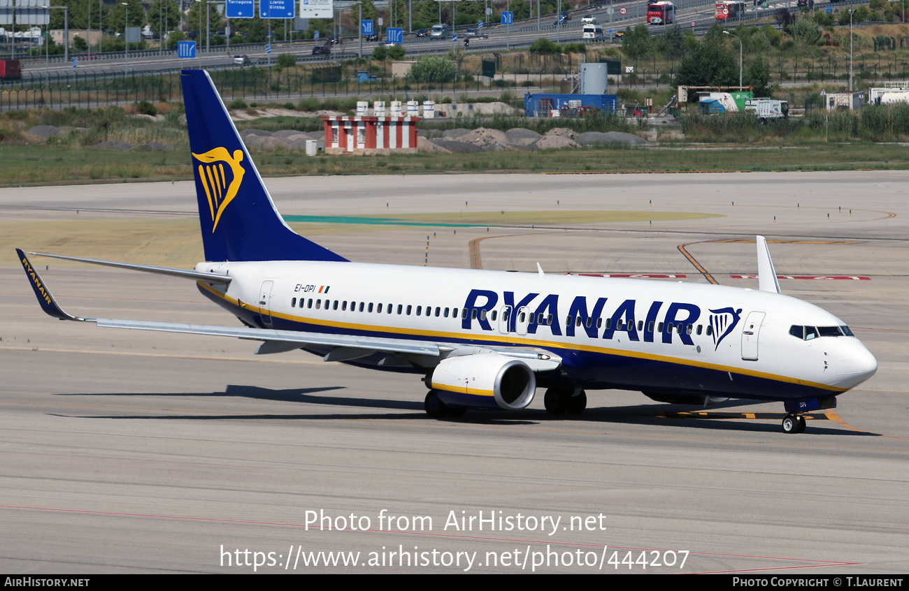 Aircraft Photo of EI-DPI | Boeing 737-8AS | Ryanair | AirHistory.net #444207