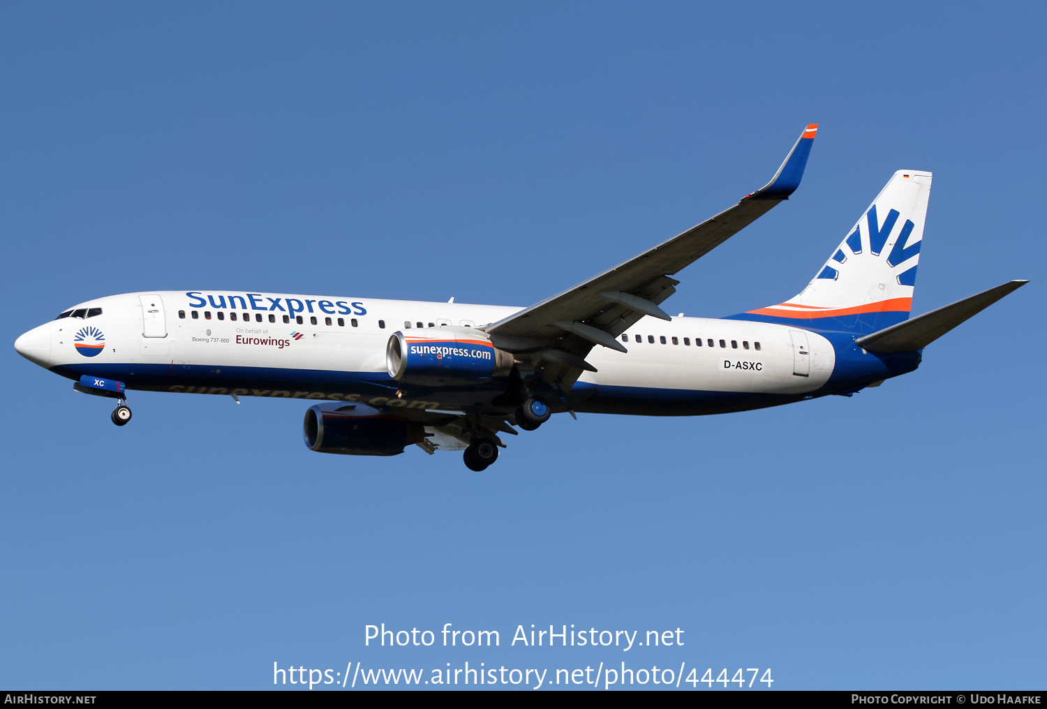 Aircraft Photo of D-ASXC | Boeing 737-86N | SunExpress | AirHistory.net #444474