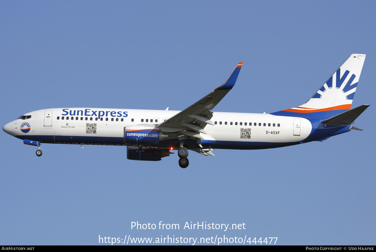 Aircraft Photo of D-ASXF | Boeing 737-8AS | SunExpress | AirHistory.net #444477