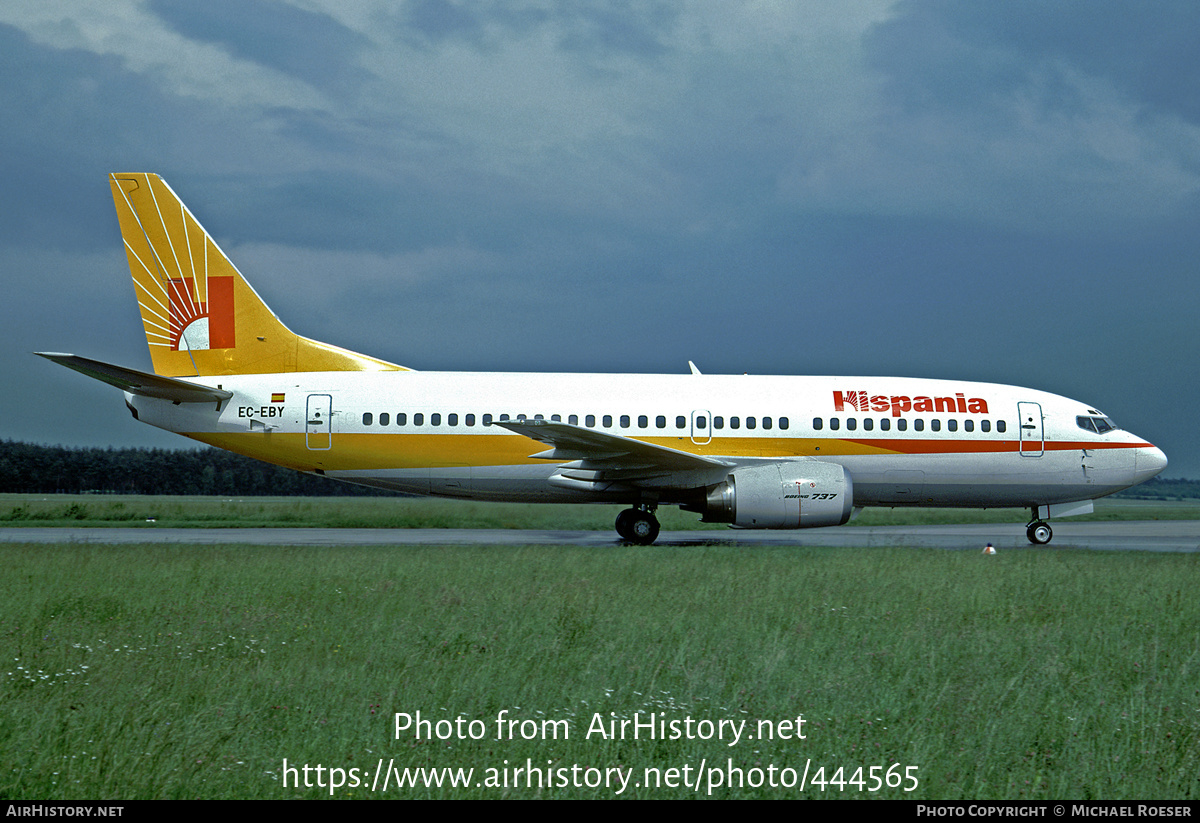 Aircraft Photo of EC-EBY | Boeing 737-3Y0 | Hispania Líneas Aéreas | AirHistory.net #444565