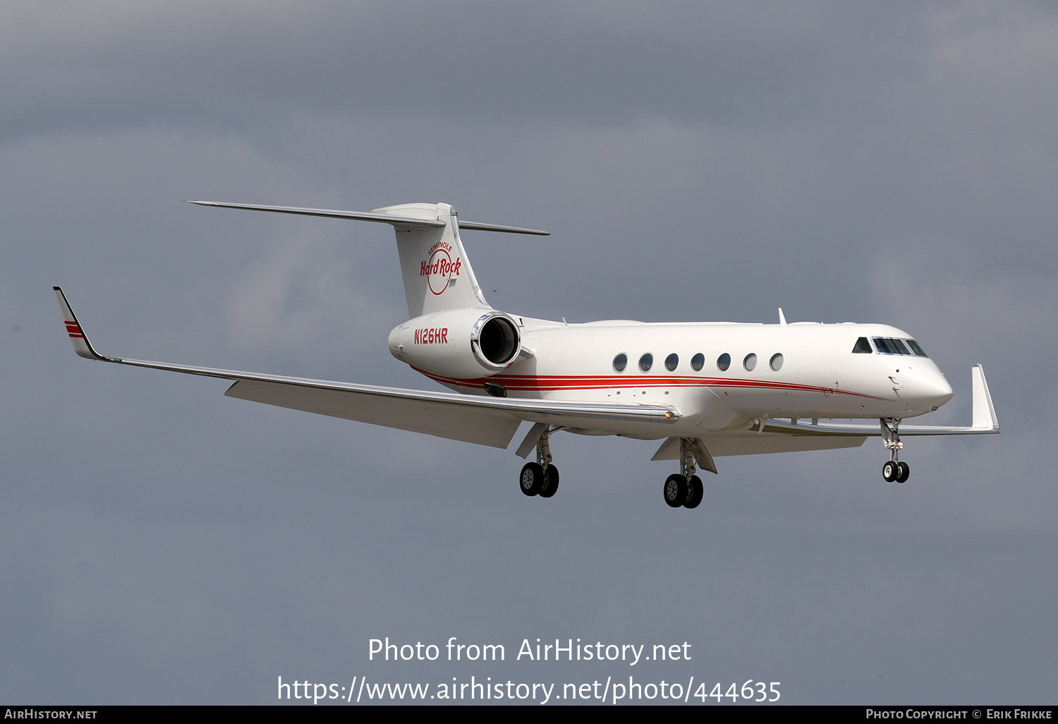 Aircraft Photo of N126HR | Gulfstream Aerospace G-V-SP Gulfstream G550 | Seminole Hard Rock Hotel & Casino | AirHistory.net #444635