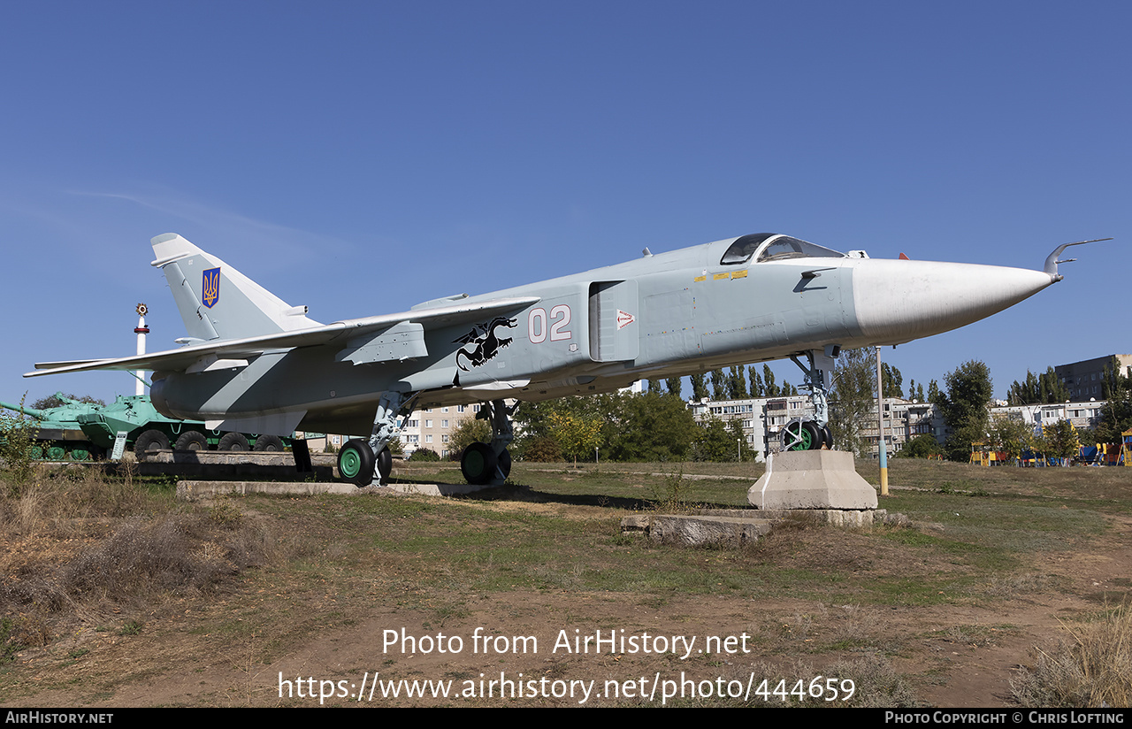 Aircraft Photo of 02 white | Sukhoi Su-24 Fencer B | Ukraine - Air Force | AirHistory.net #444659