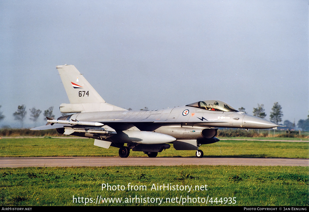 Aircraft Photo of 674 | General Dynamics F-16AM Fighting Falcon | Norway - Air Force | AirHistory.net #444935