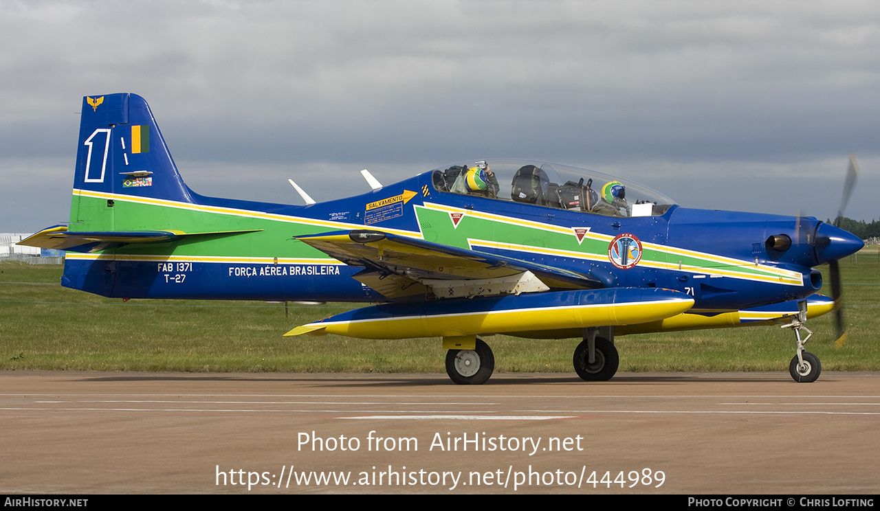 Aircraft Photo of 1371 | Embraer T-27 Tucano | Brazil - Air Force | AirHistory.net #444989