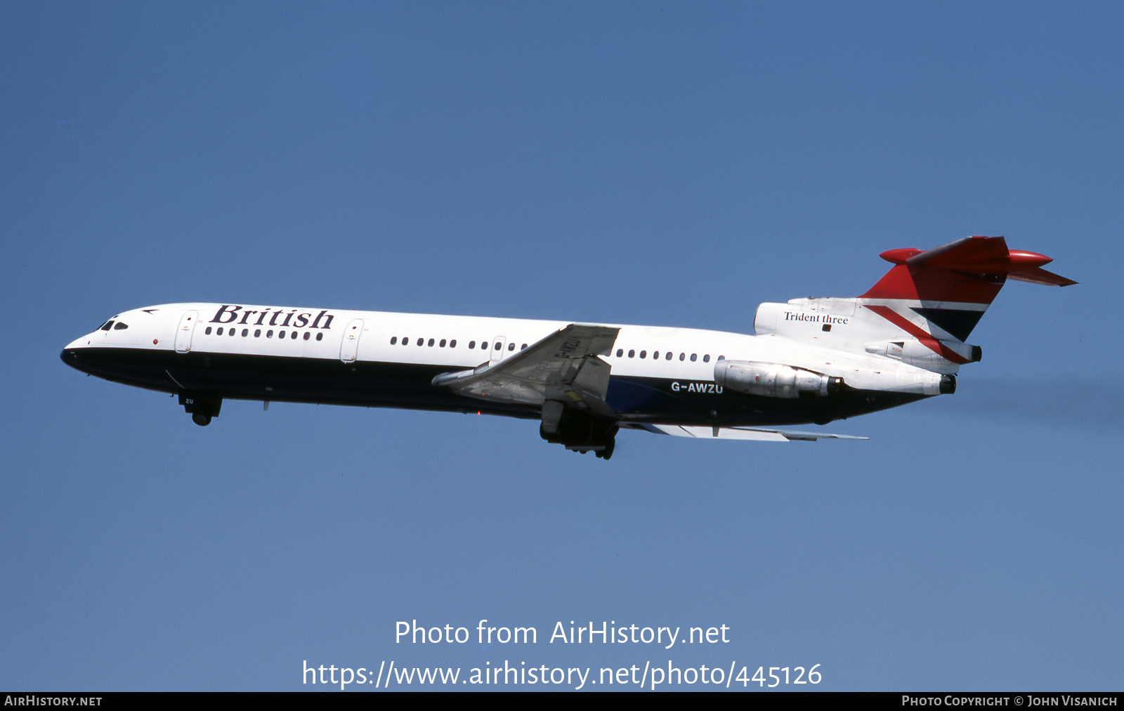 Aircraft Photo of G-AWZU | Hawker Siddeley HS-121 Trident 3B | British Airways | AirHistory.net #445126