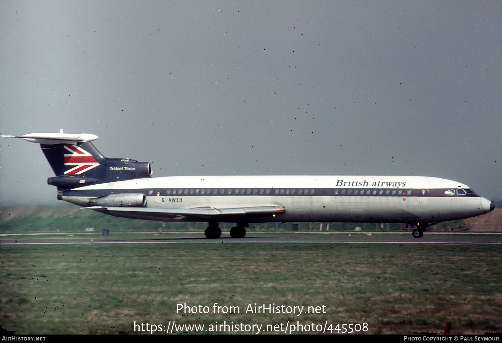 Aircraft Photo of G-AWZH | Hawker Siddeley HS-121 Trident 3B | British Airways | AirHistory.net #445508