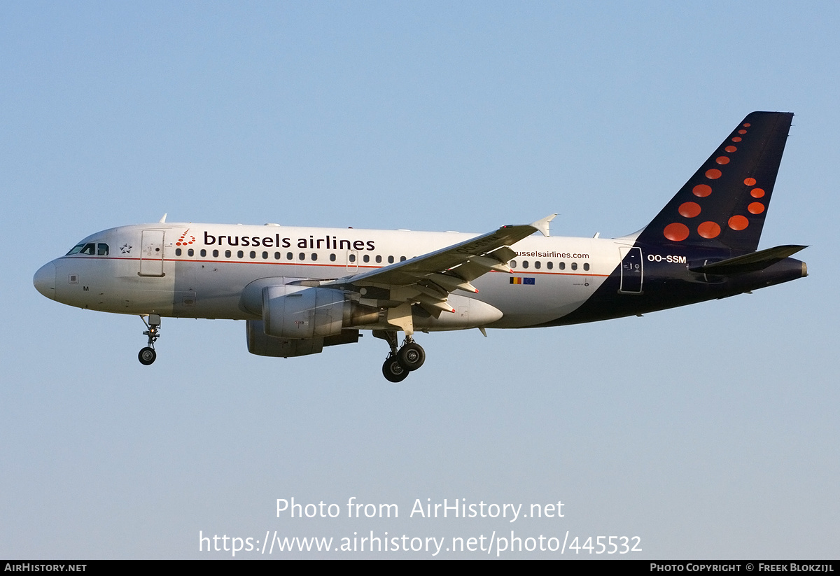 Aircraft Photo of OO-SSM | Airbus A319-112 | Brussels Airlines | AirHistory.net #445532