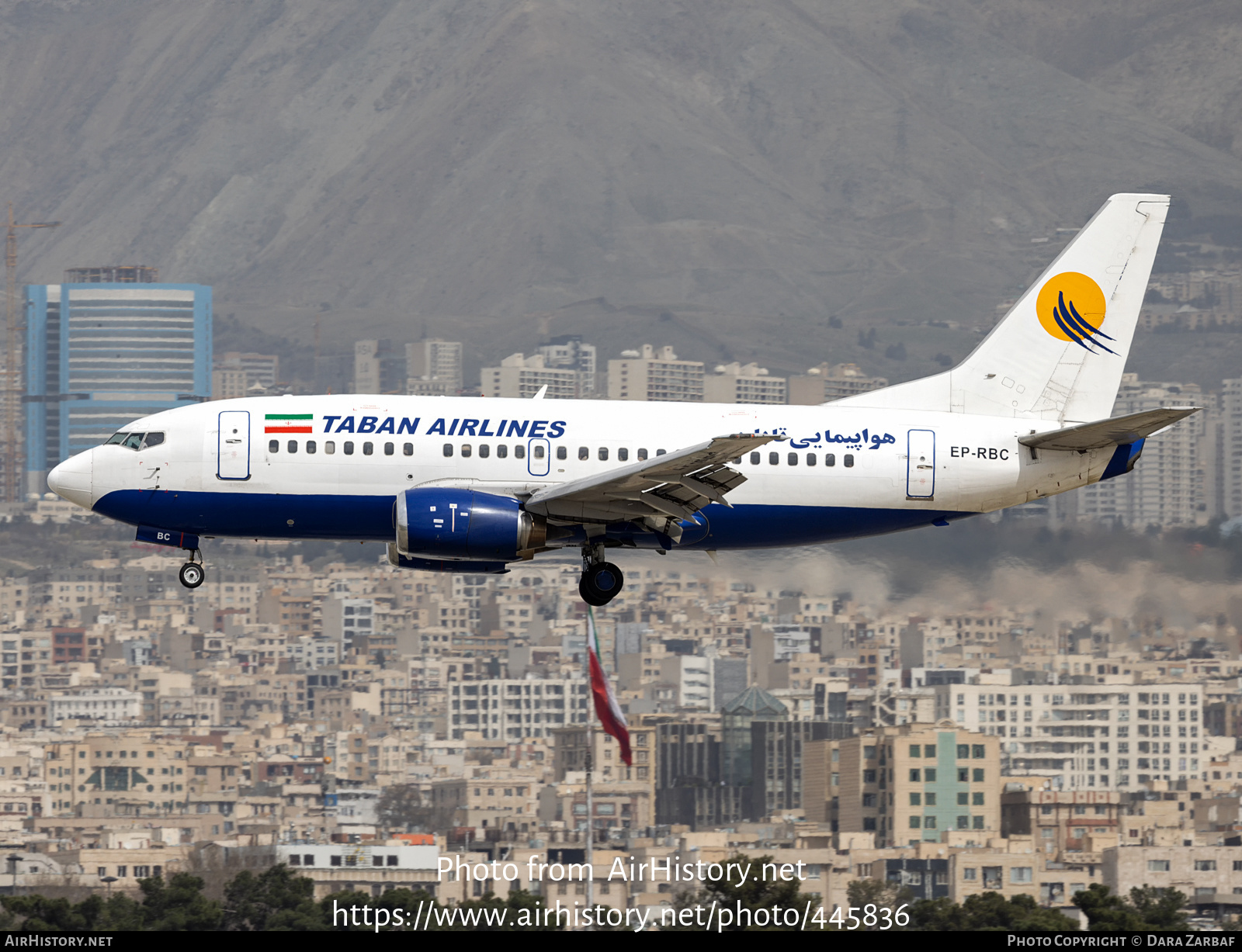 Aircraft Photo of EP-RBC | Boeing 737-524 | Taban Air | AirHistory.net #445836