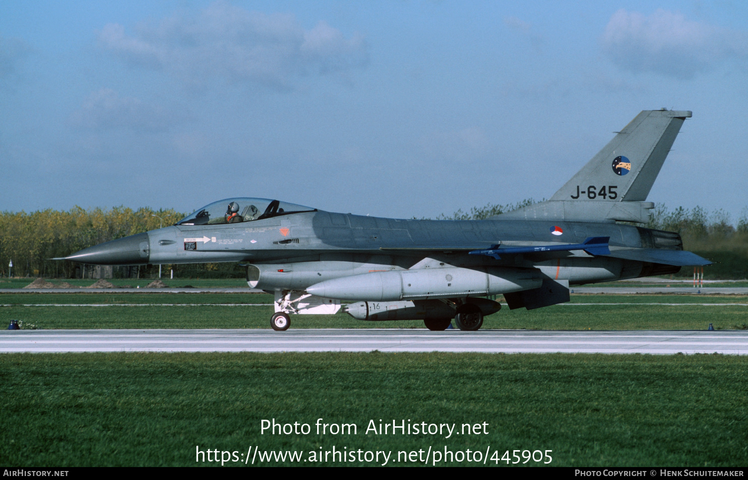 Aircraft Photo of J-645 | General Dynamics F-16A Fighting Falcon | Netherlands - Air Force | AirHistory.net #445905