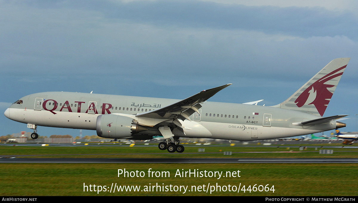 Aircraft Photo of A7-BCT | Boeing 787-8 Dreamliner | Qatar Airways | AirHistory.net #446064