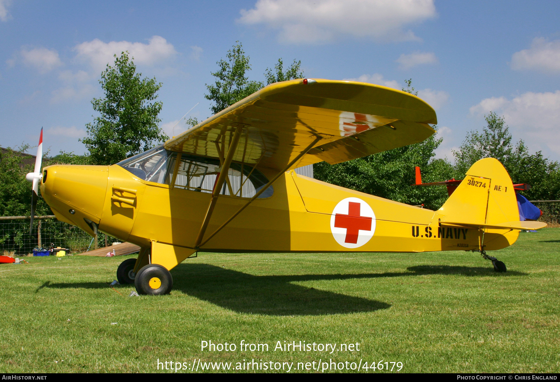 Aircraft Photo of N203SA / 30274 | Piper J-5C Cub Cruiser | USA - Navy | AirHistory.net #446179