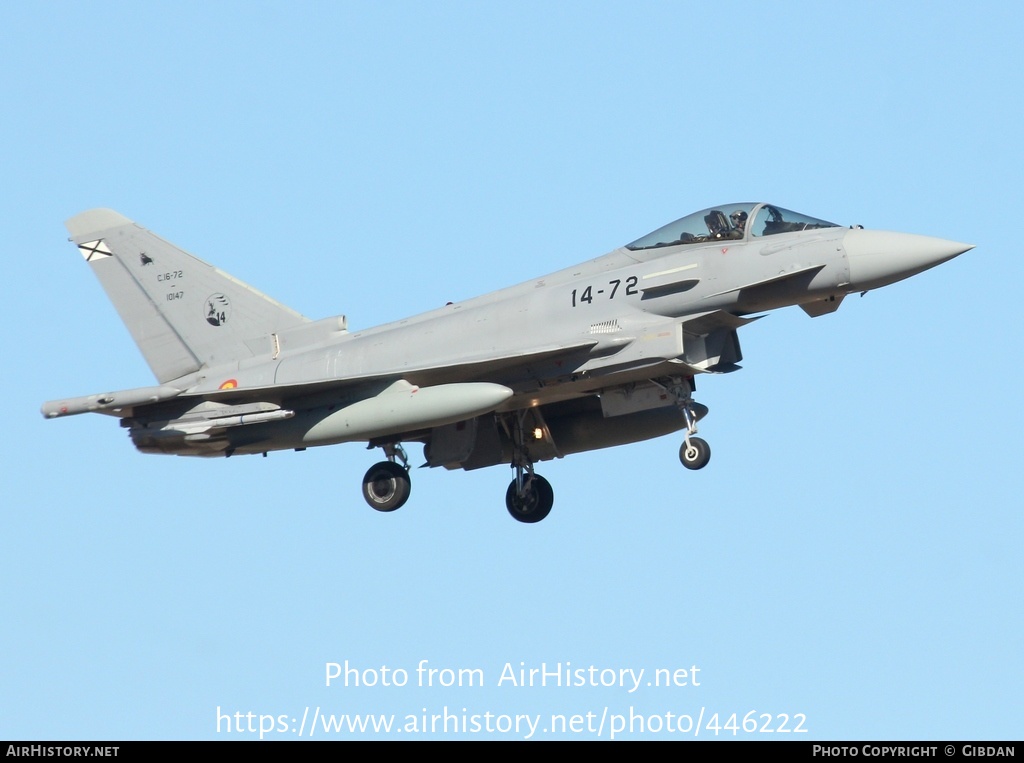 Aircraft Photo of C16-72 | Eurofighter EF-2000 Typhoon | Spain - Air Force | AirHistory.net #446222