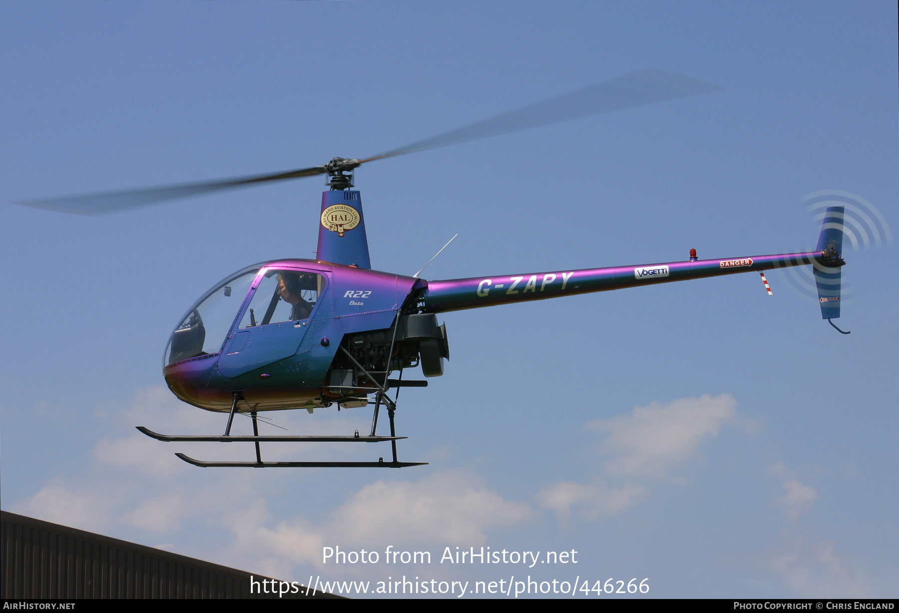 Aircraft Photo of G-ZAPY | Robinson R-22 Beta | Hayward Aviation - HAL | AirHistory.net #446266