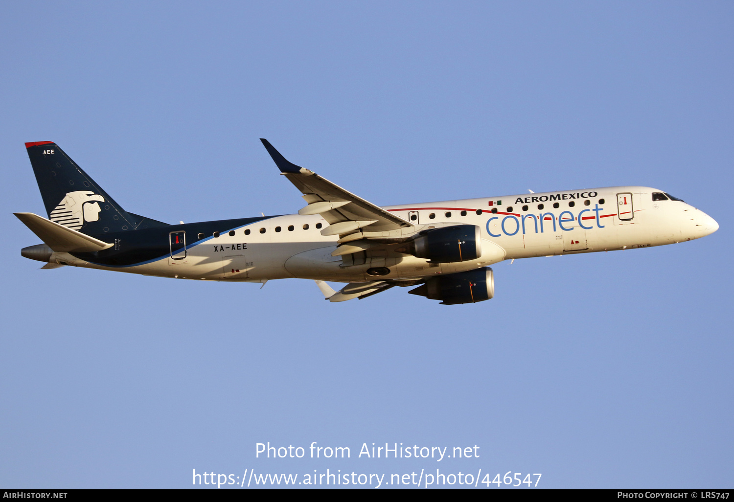 Aircraft Photo of XA-AEE | Embraer 190AR (ERJ-190-100IGW) | AeroMéxico Connect | AirHistory.net #446547