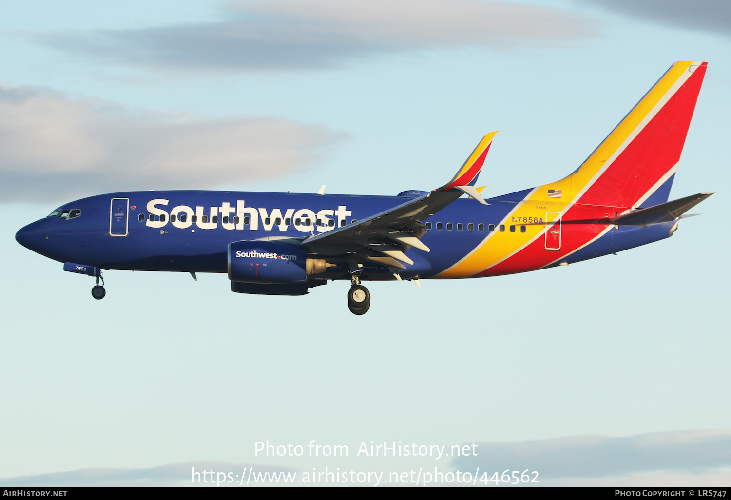 Aircraft Photo of N7858A | Boeing 737-79P | Southwest Airlines | AirHistory.net #446562