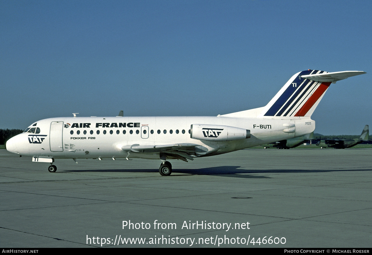 Aircraft Photo of F-BUTI | Fokker F28-1000 Fellowship | Air France | AirHistory.net #446600