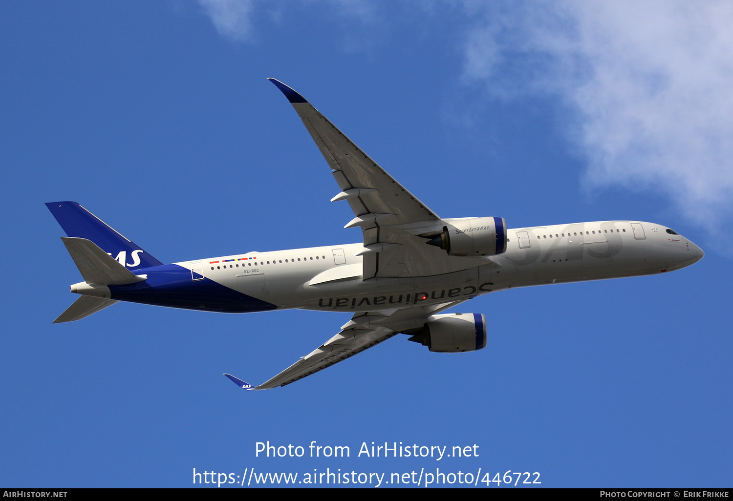 Aircraft Photo of SE-RSC | Airbus A350-941 | Scandinavian Airlines - SAS | AirHistory.net #446722