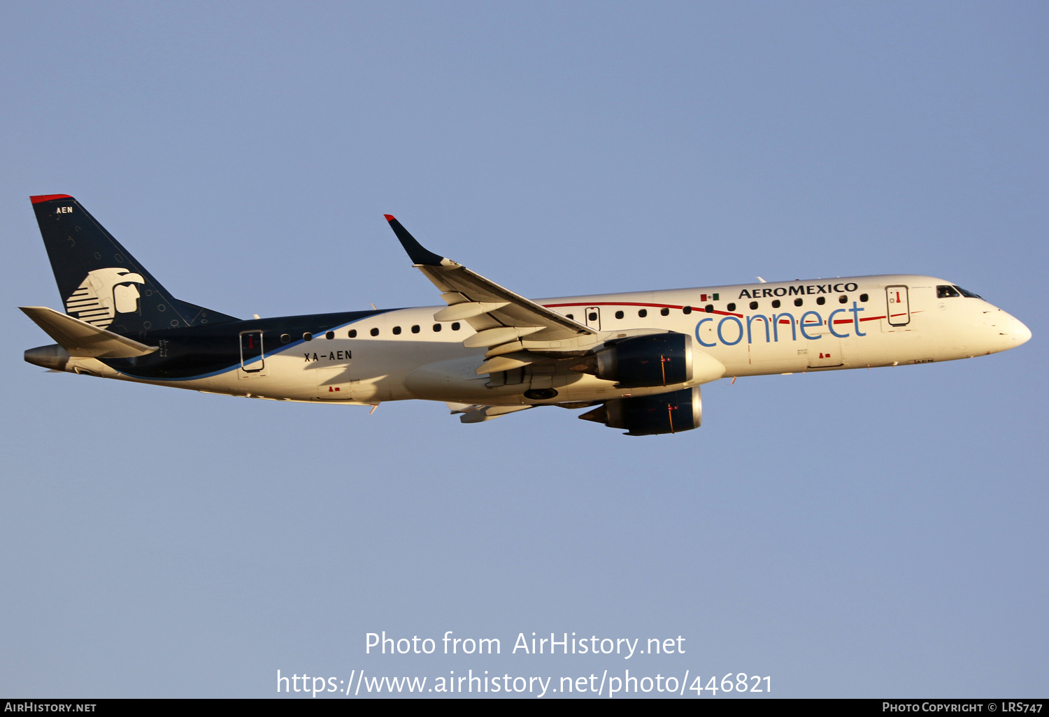 Aircraft Photo of XA-AEN | Embraer 190AR (ERJ-190-100IGW) | AeroMéxico Connect | AirHistory.net #446821