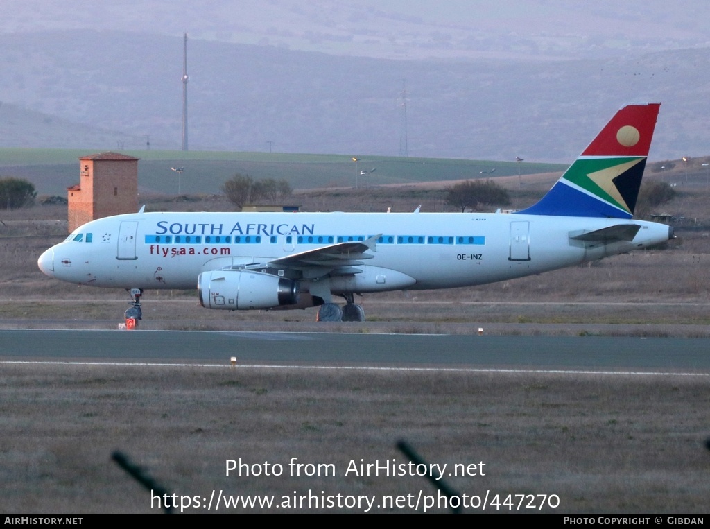 Aircraft Photo of OE-INZ | Airbus A319-131 | South African Airways | AirHistory.net #447270