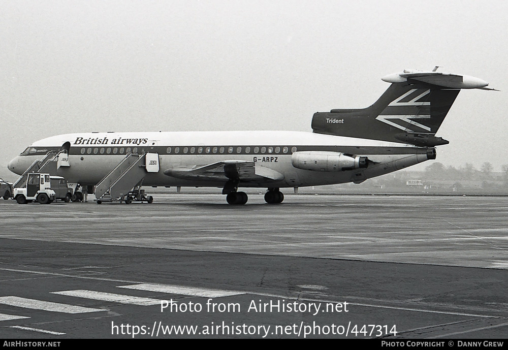 Aircraft Photo of G-ARPZ | Hawker Siddeley HS-121 Trident 1C | British Airways | AirHistory.net #447314