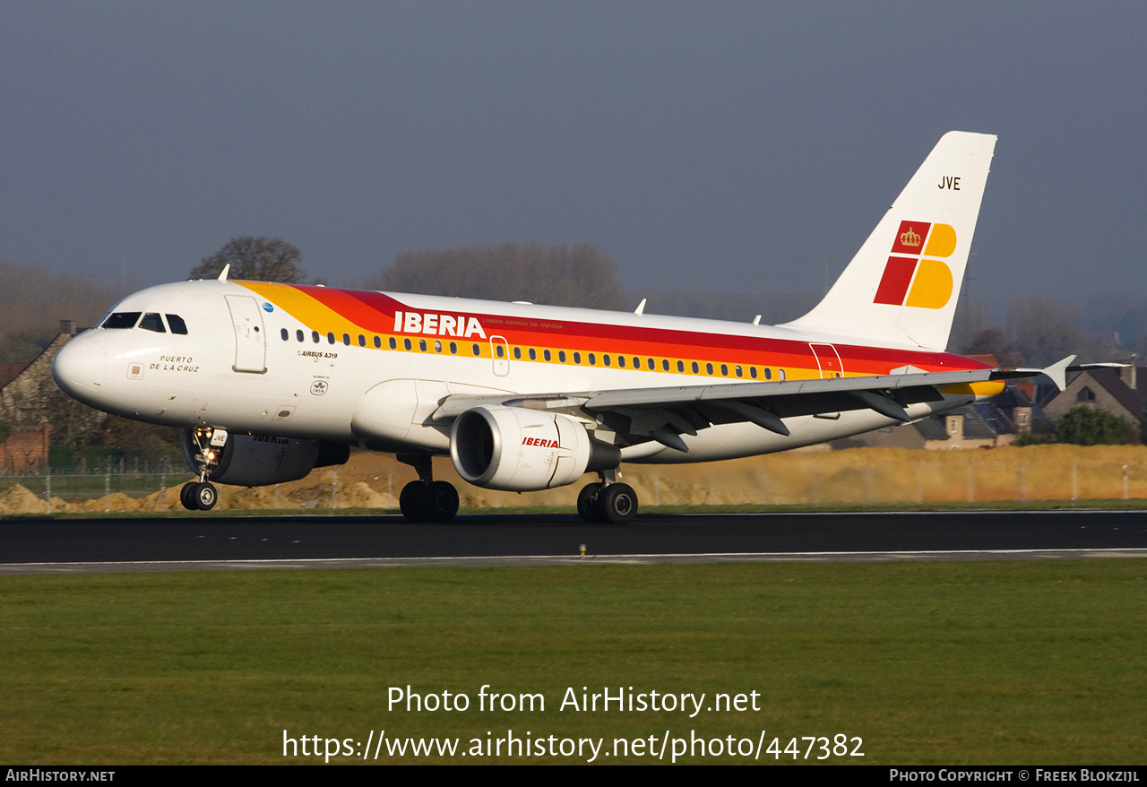 Aircraft Photo of EC-JVE | Airbus A319-111 | Iberia | AirHistory.net #447382