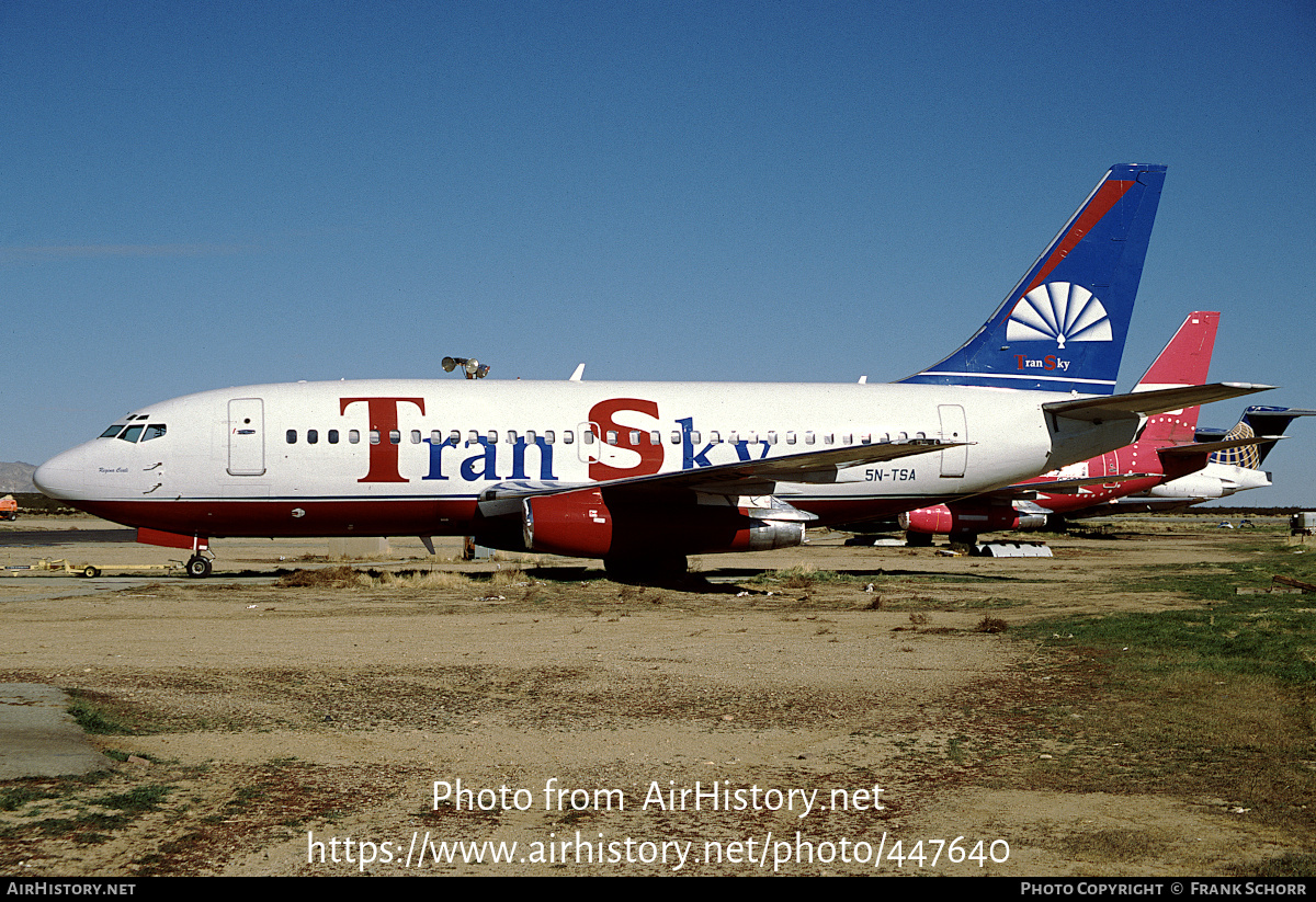 Aircraft Photo of 5N-TSA | Boeing 737-2H4 | Tran Sky Airlines | AirHistory.net #447640