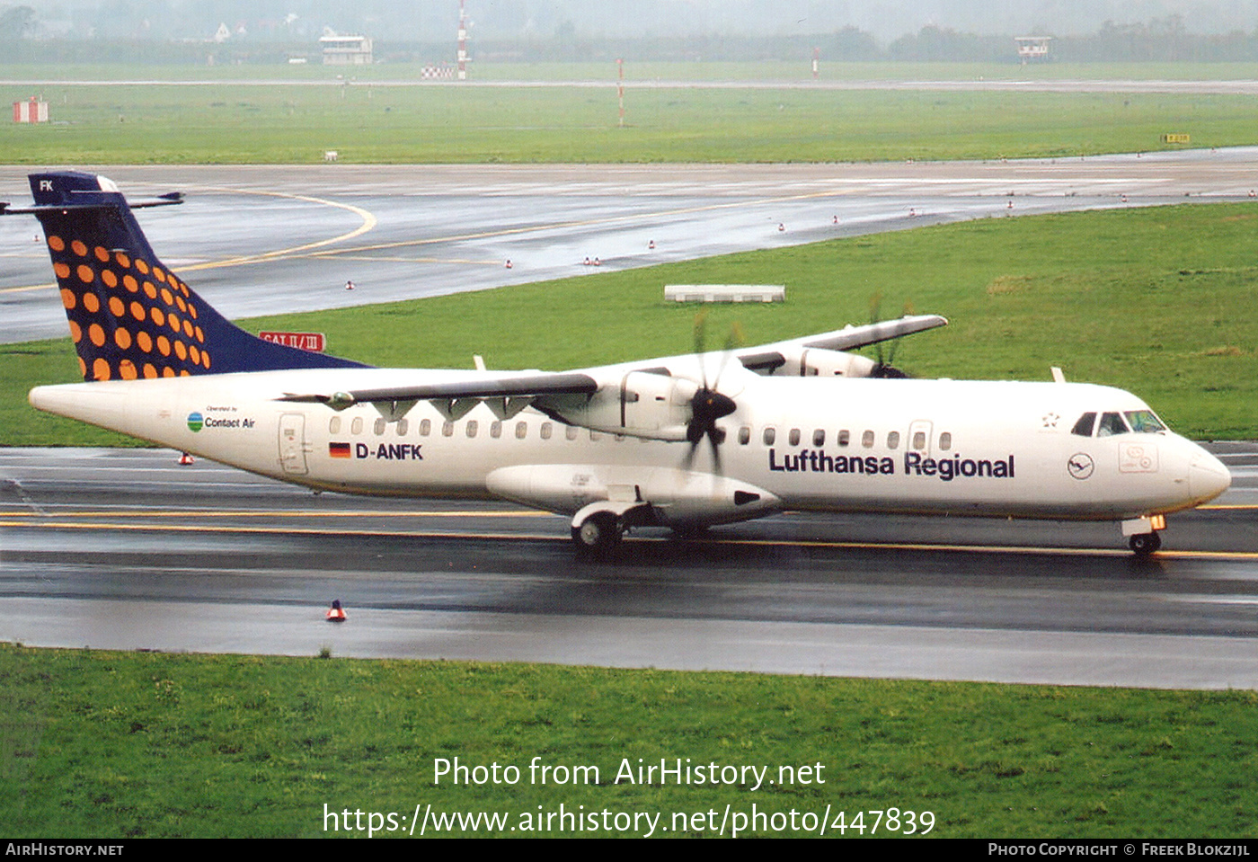 Aircraft Photo of D-ANFK | ATR ATR-72-500 (ATR-72-212A) | Lufthansa Regional | AirHistory.net #447839