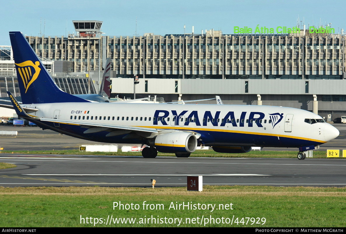 Aircraft Photo of EI-EBY | Boeing 737-8AS | Ryanair | AirHistory.net #447929