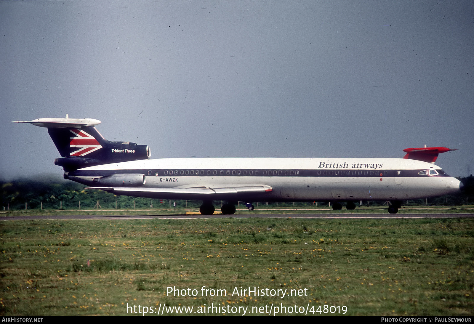 Aircraft Photo of G-AWZK | Hawker Siddeley HS-121 Trident 3B | British Airways | AirHistory.net #448019