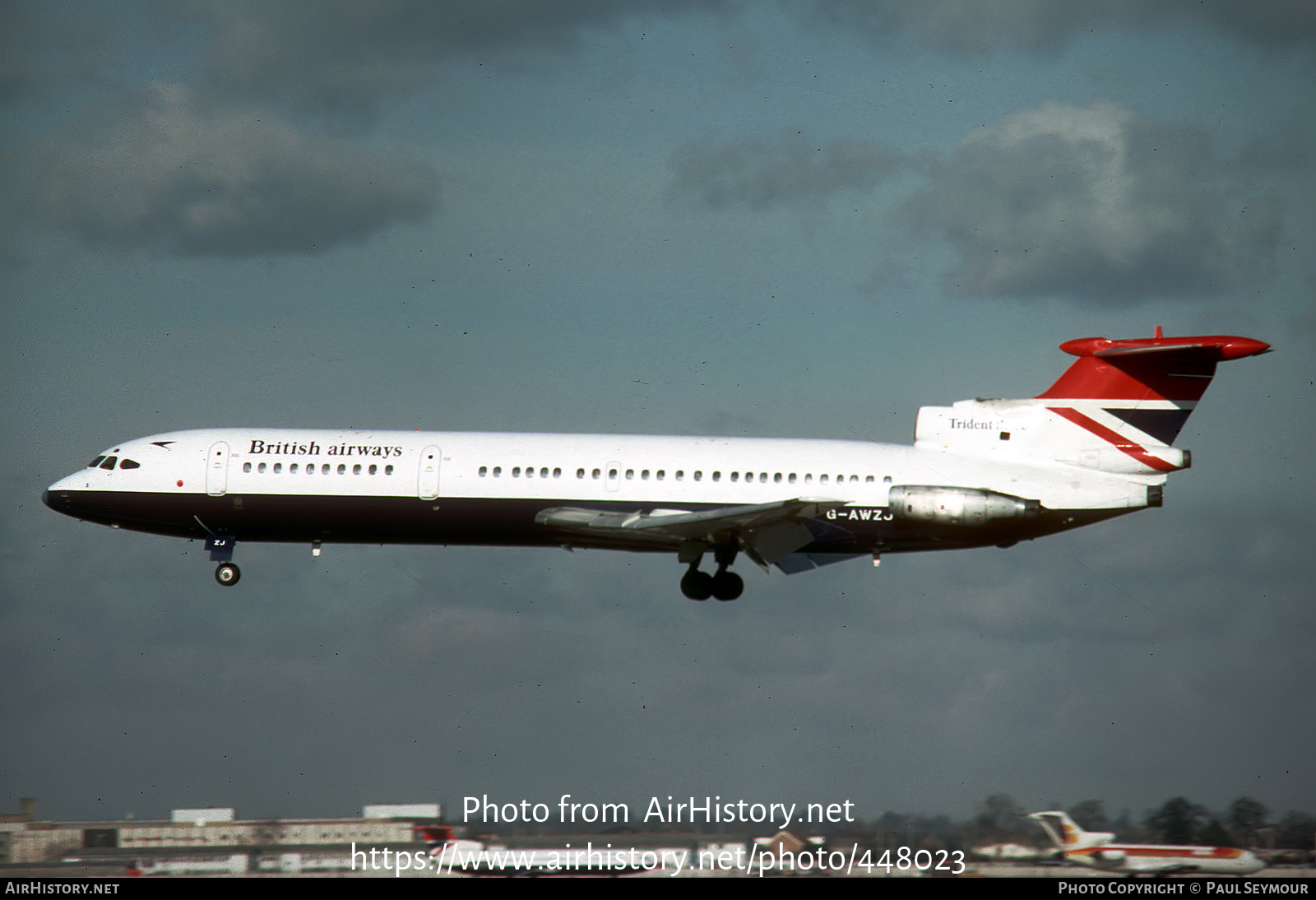 Aircraft Photo of G-AWZJ | Hawker Siddeley HS-121 Trident 3B | British Airways | AirHistory.net #448023