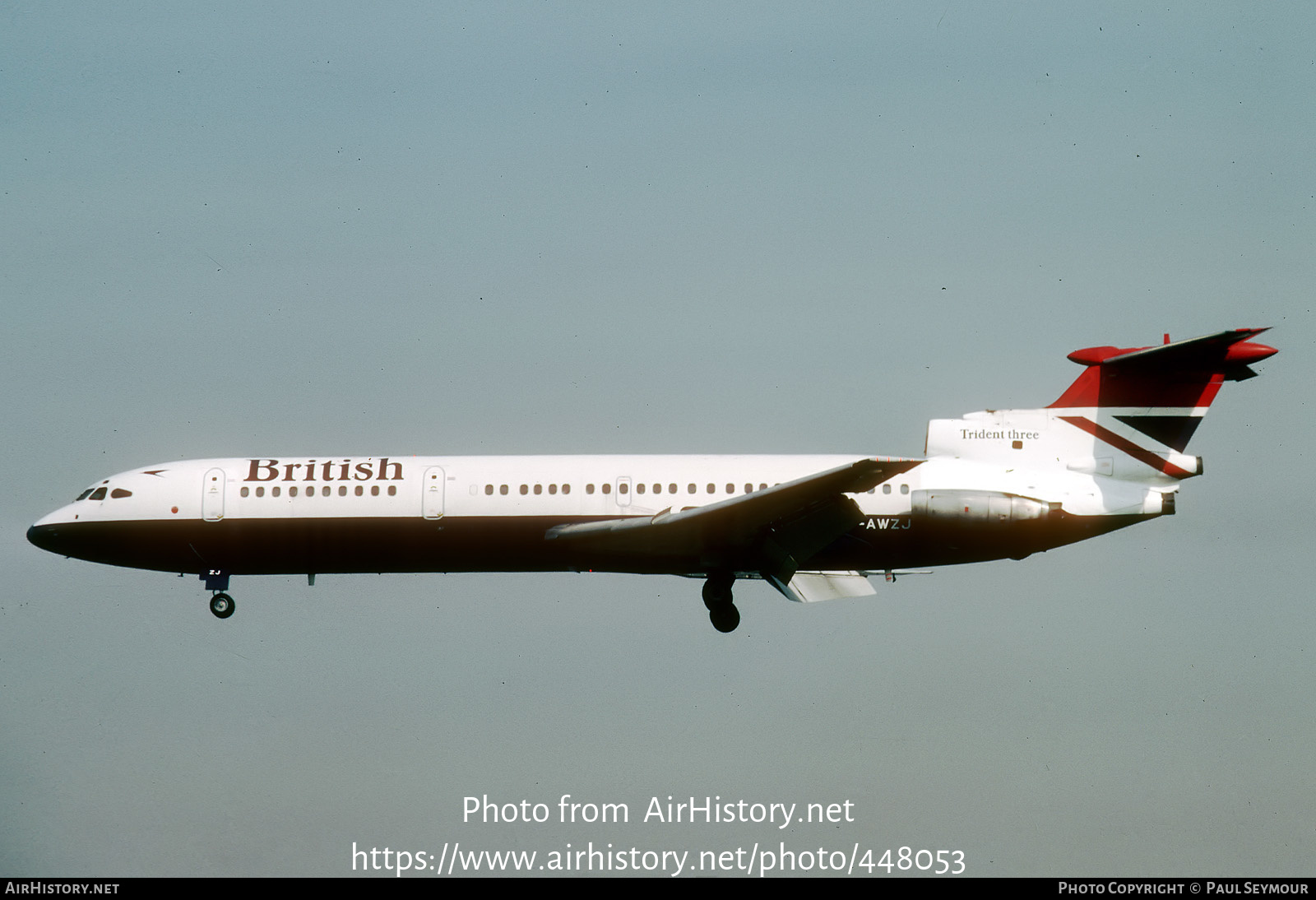 Aircraft Photo of G-AWZJ | Hawker Siddeley HS-121 Trident 3B | British Airways | AirHistory.net #448053