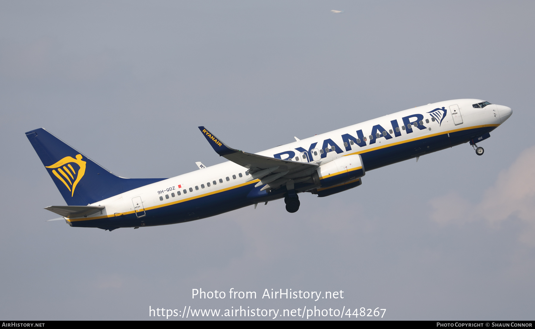 Aircraft Photo of 9H-QDZ | Boeing 737-800 | Ryanair | AirHistory.net #448267