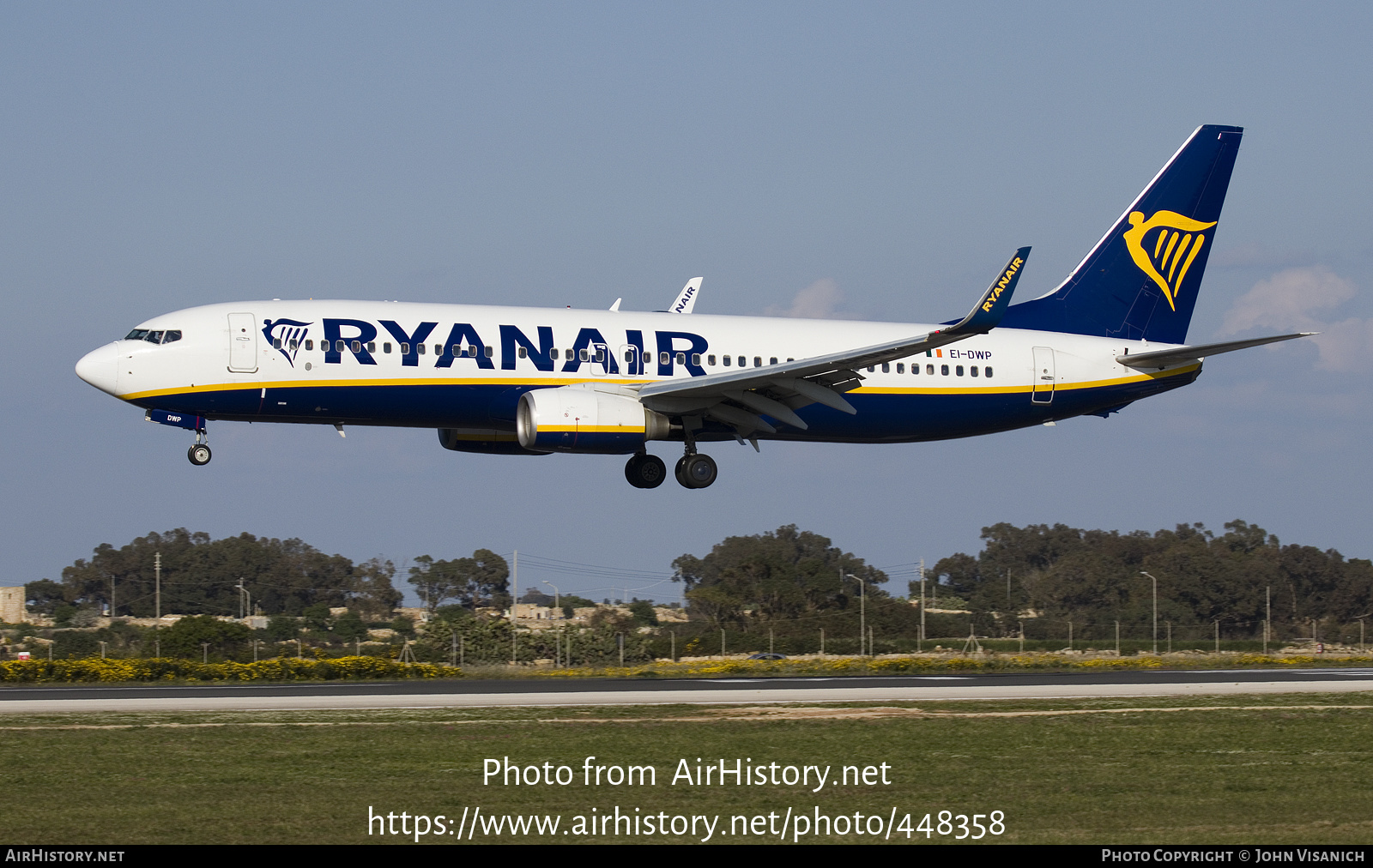 Aircraft Photo of EI-DWP | Boeing 737-8AS | Ryanair | AirHistory.net #448358