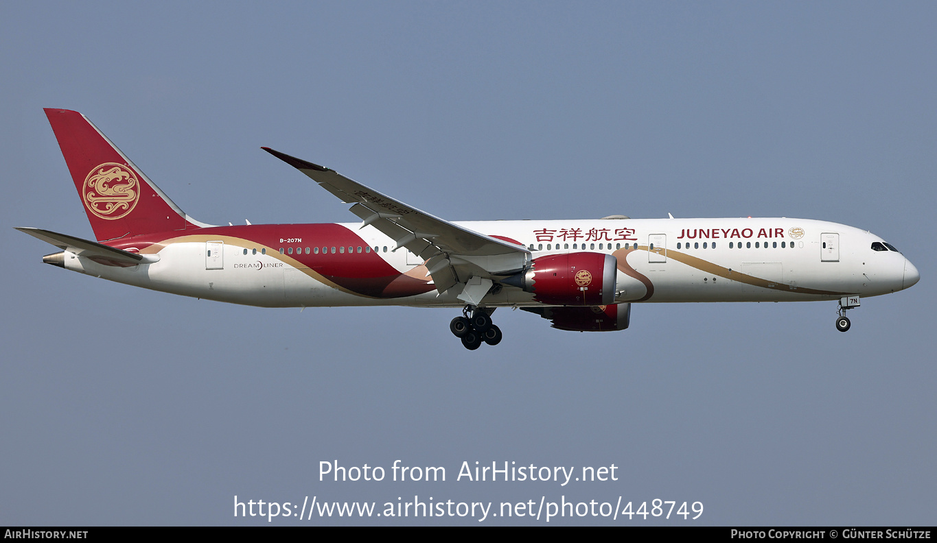 Aircraft Photo of B-207N | Boeing 787-9 Dreamliner | Juneyao Airlines | AirHistory.net #448749