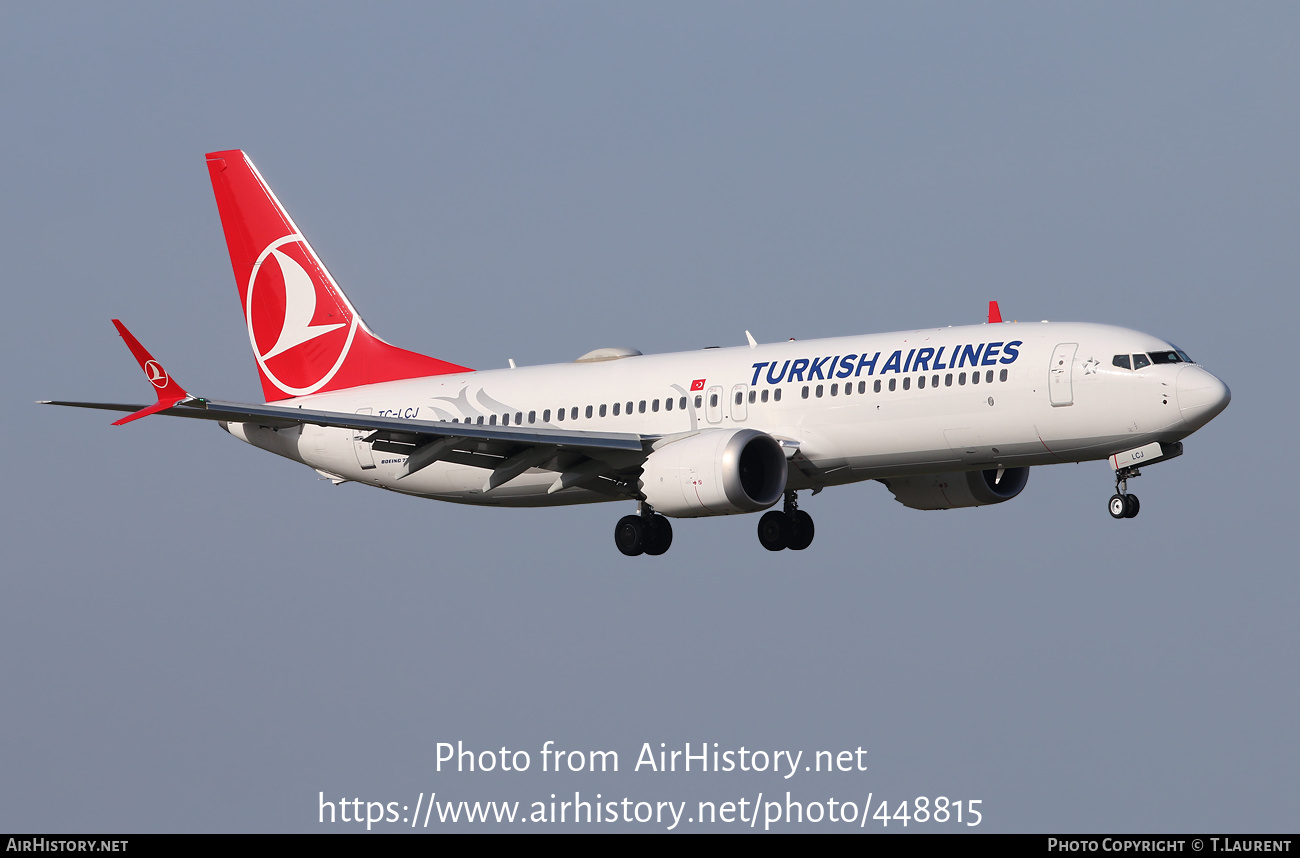 Aircraft Photo of TC-LCJ | Boeing 737-8 Max 8 | Turkish Airlines | AirHistory.net #448815