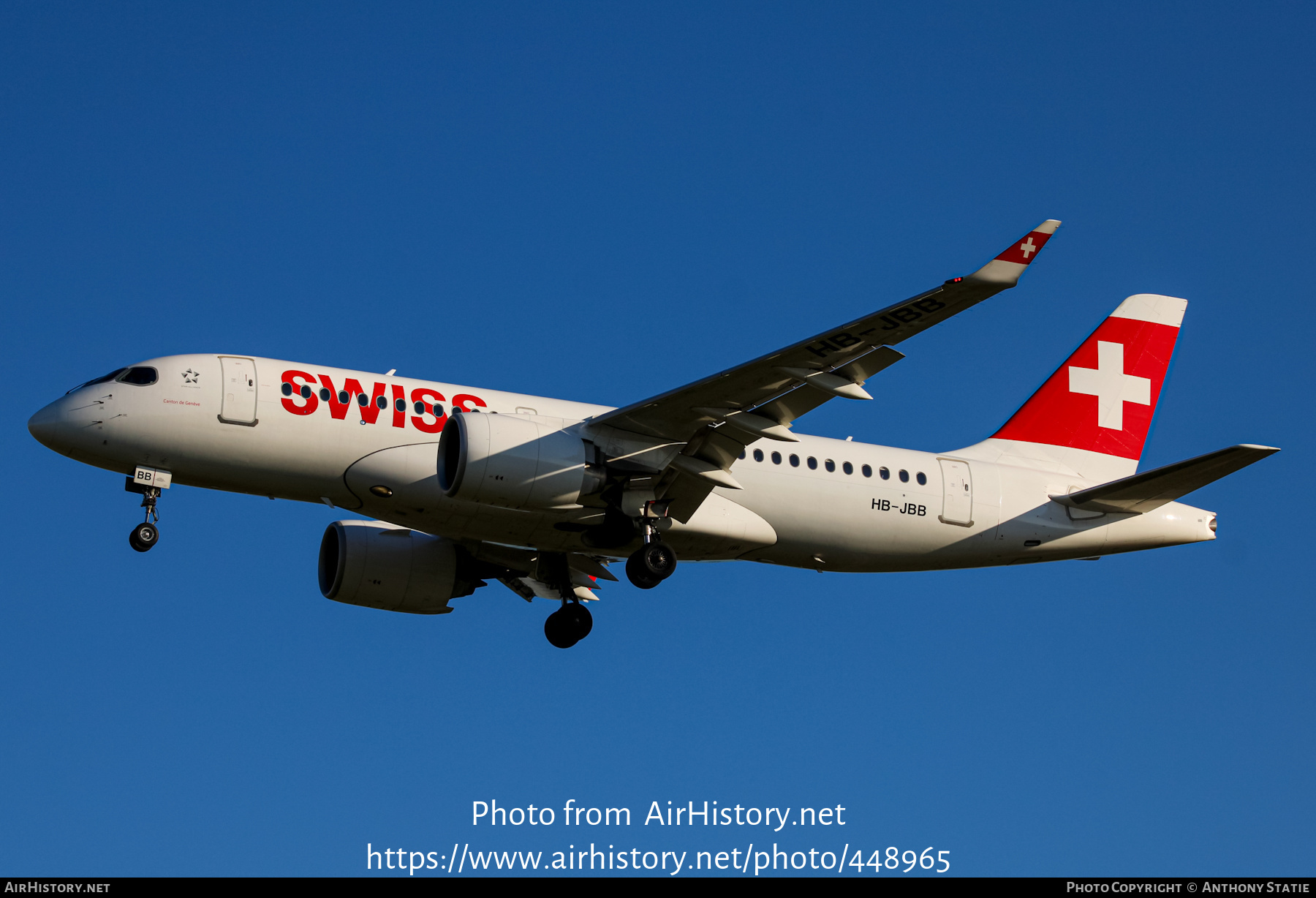 Aircraft Photo of HB-JBB | Bombardier CSeries CS100 (BD-500-1A10) | Swiss International Air Lines | AirHistory.net #448965