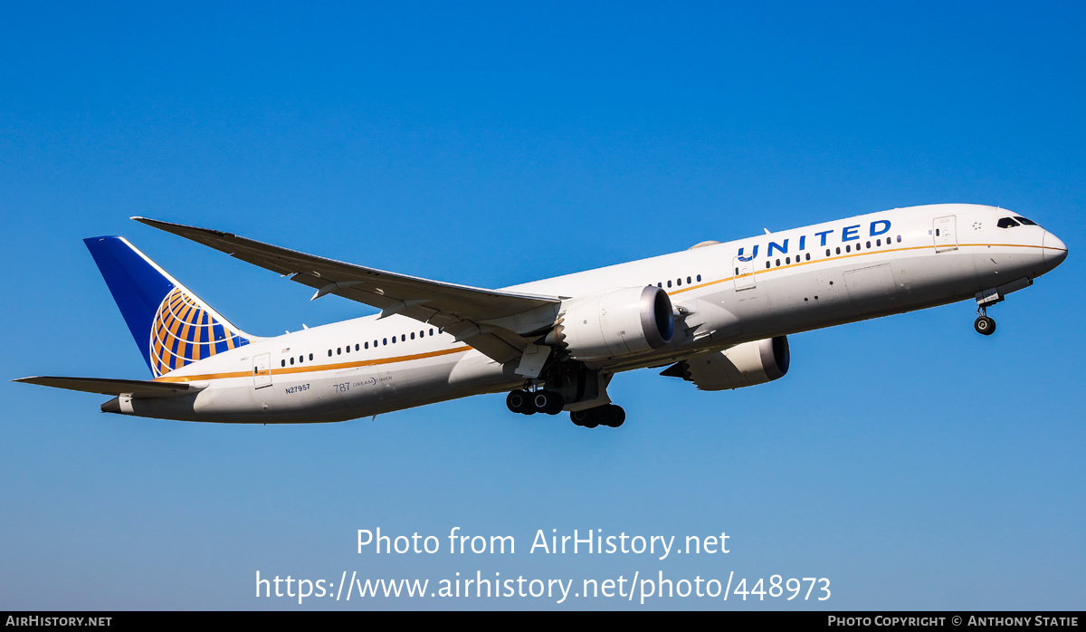 Aircraft Photo of N27957 | Boeing 787-9 Dreamliner | United Airlines | AirHistory.net #448973