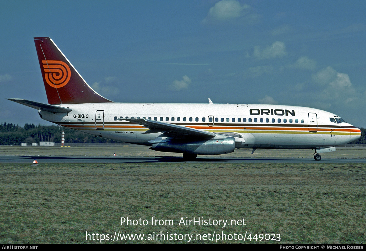 Aircraft Photo of G-BKHO | Boeing 737-2T5/Adv | Orion Airways | AirHistory.net #449023