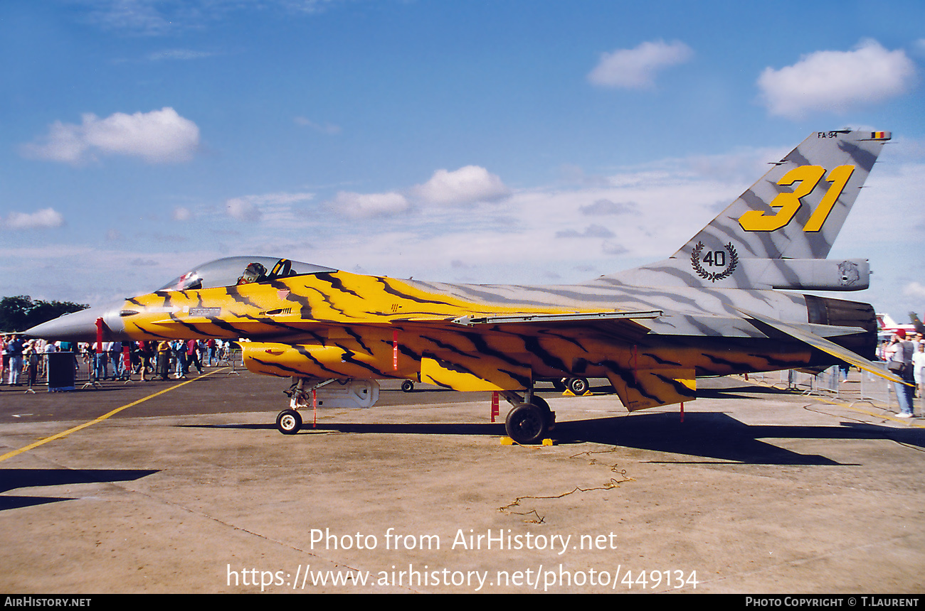 Aircraft Photo of FA-94 | General Dynamics F-16A Fighting Falcon | Belgium - Air Force | AirHistory.net #449134