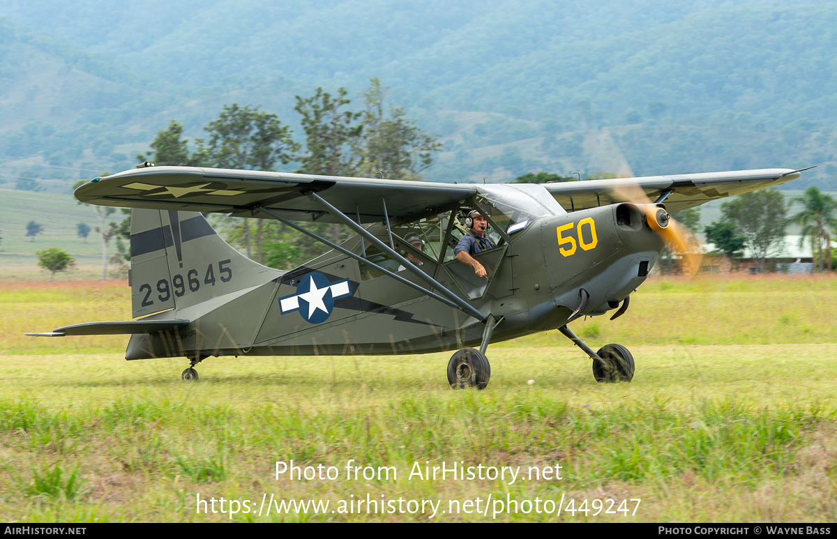 Aircraft Photo of VH-CRO / 299645 | Stinson L-5B Sentinel | USA - Air Force | AirHistory.net #449247