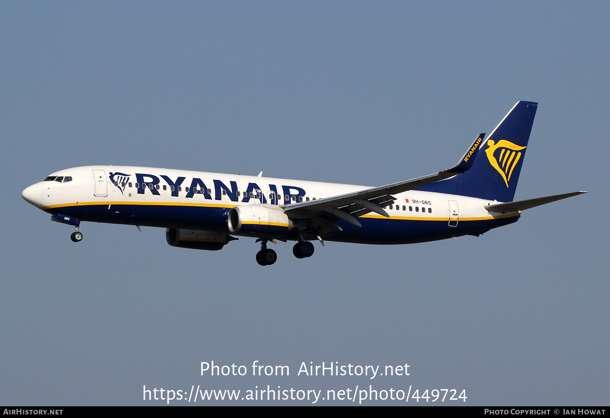 Aircraft Photo of 9H-QBS | Boeing 737-8AS | Ryanair | AirHistory.net #449724